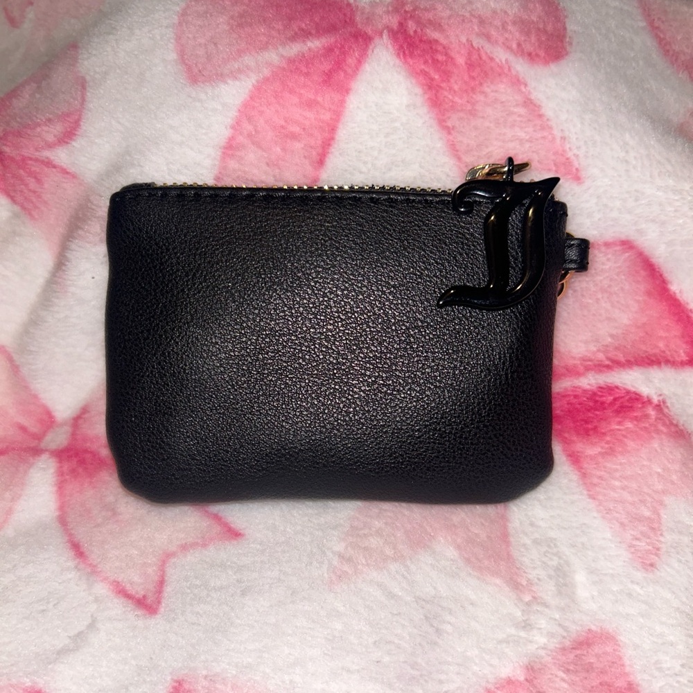 Juicy Couture Black Pebble Zip Coin Pouch